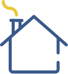 Haus Betreutes Wohnen 2x Pflegeeinrichtung Zeichnung Blaue Linien und Gelb Seniorenzentrum Luckenwalde